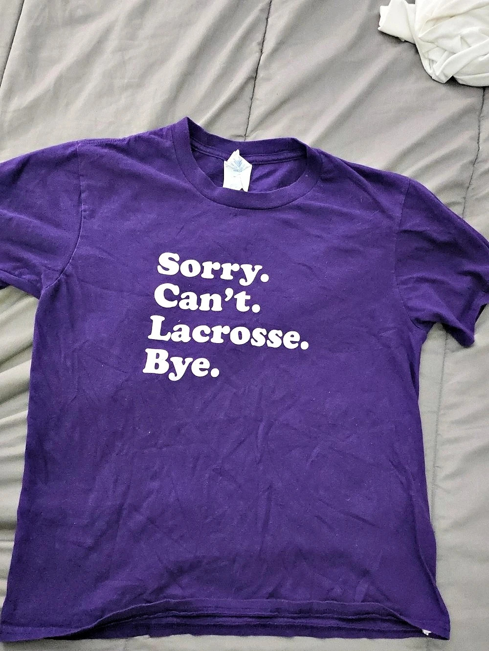 Port & Company Girls Purple Graphic Tee Size Medium LAX LACROSSE